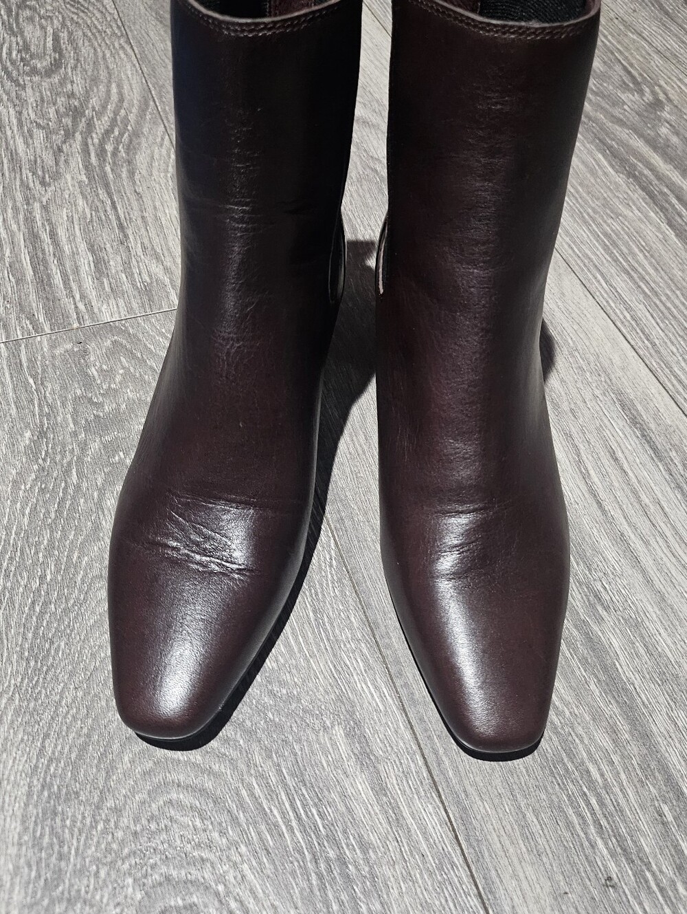 Classic Women's Dark Brown Leather Ankle Boots